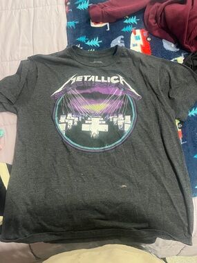 LG Metallica Graphic Tee in Black with Purple Accents